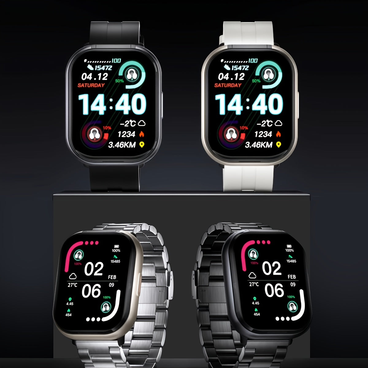 Montre Connectee 2-en-1 avec Ecouteurs Conduction Osseuse - Ecran 2,01 Pouces, Bluetooth 5.3, NFC