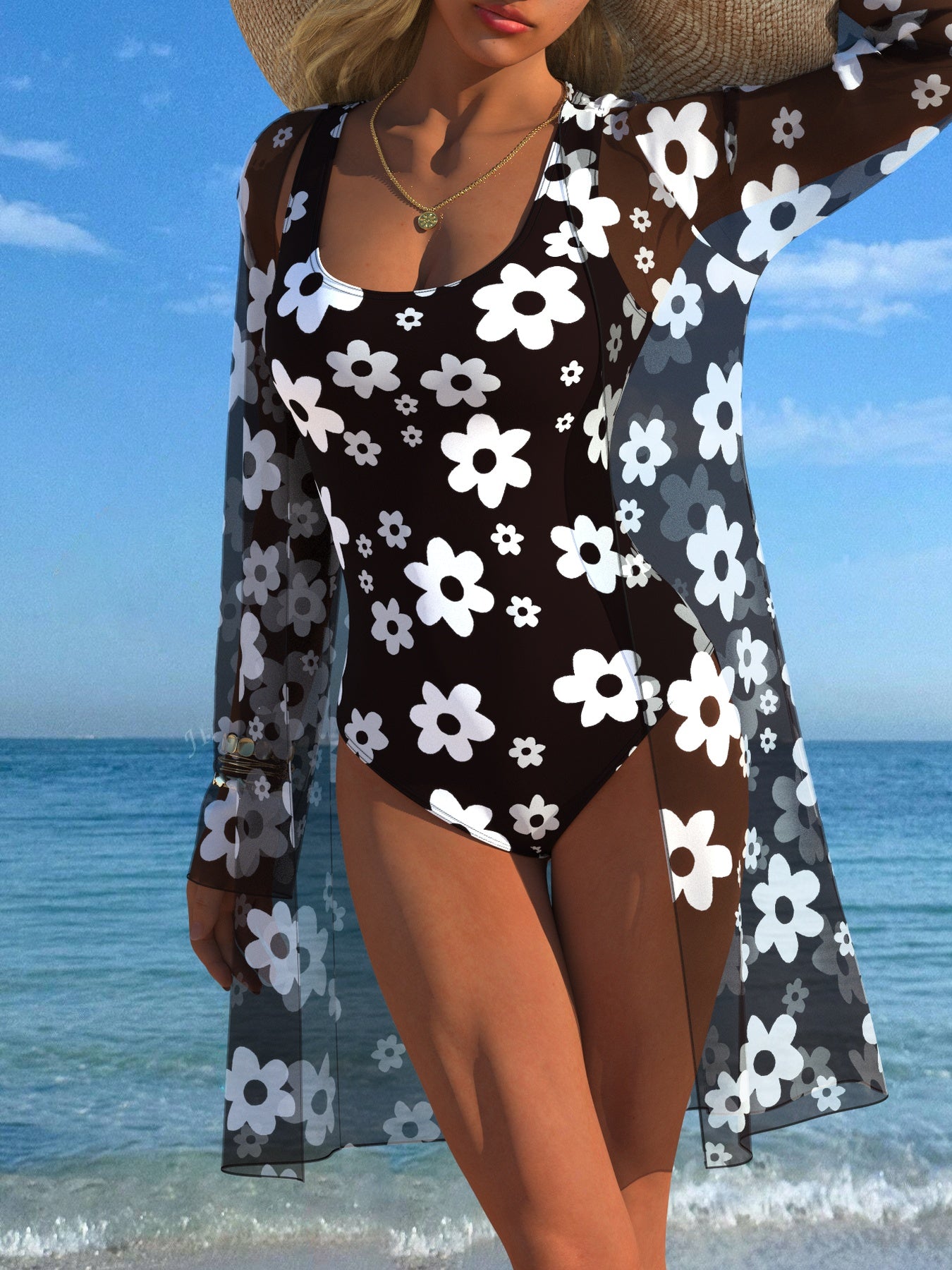Ensemble Maillot de Bain 2 Pieces Femme Imprime Aleatoire Tres Extensible - 82% Polyester Elasthanne Plage Ete MIX S-XXL