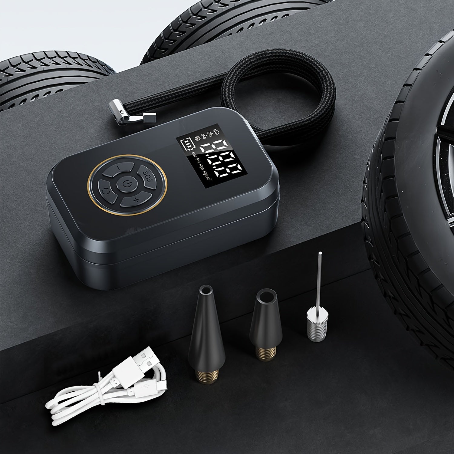 Compresseur d'air portable 150 psi - Pompe à air sans fil - Topdecheztop.fr