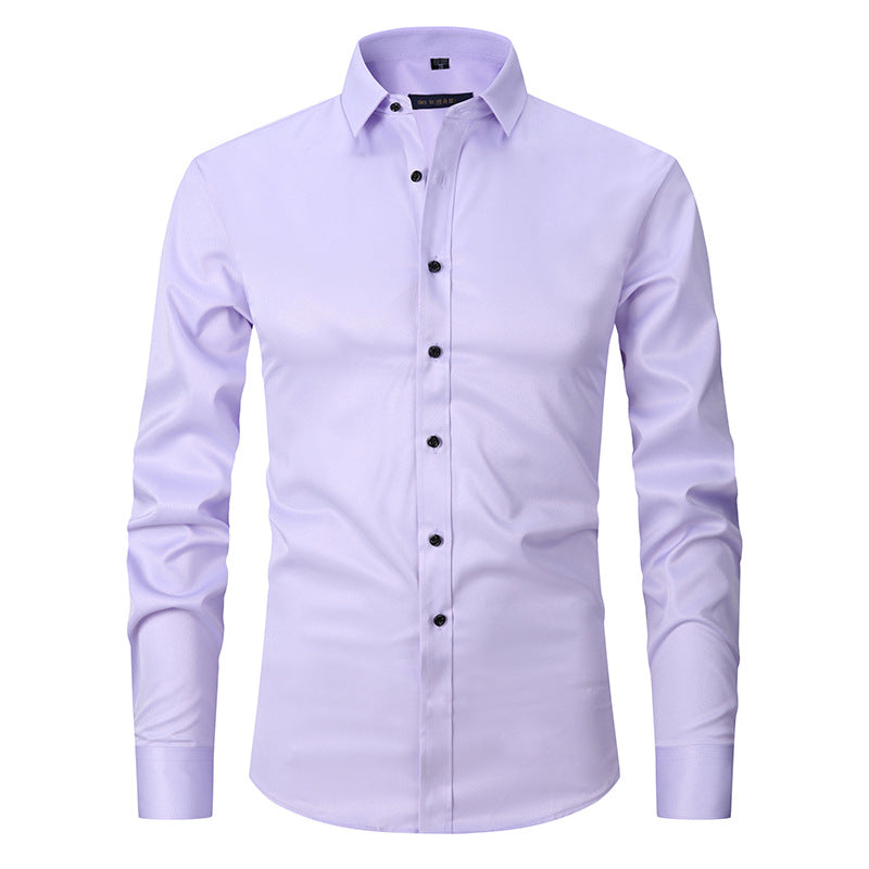 Chemise Stretch Homme Manches Longues - Infroissable, Coupe Ample, Usage Pro, 11 Coloris