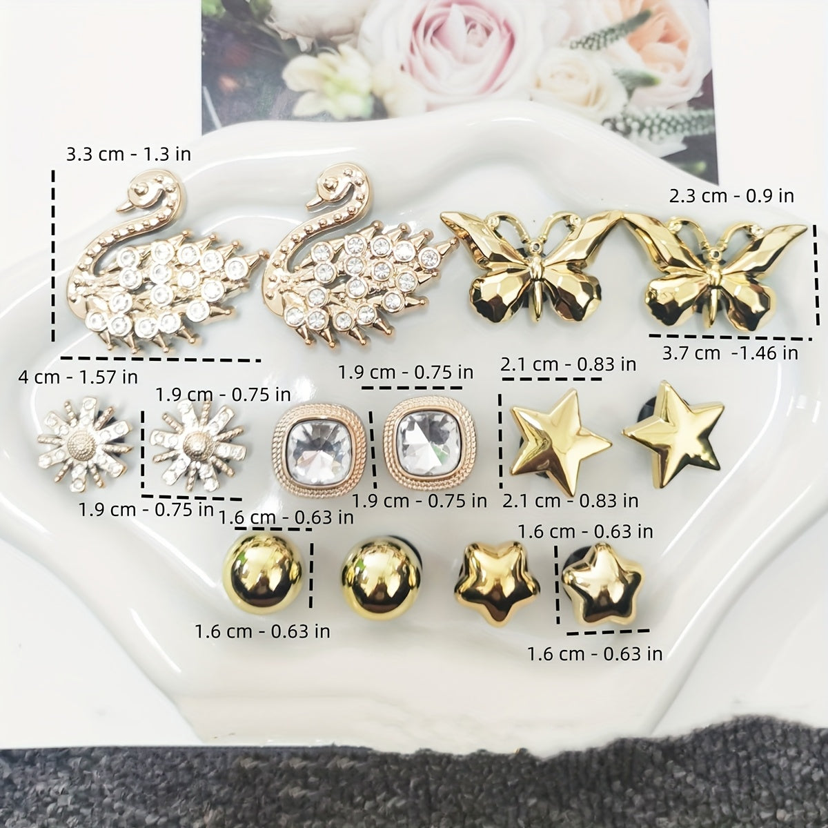 Lot de 16 Breloques Dorées Strass pour Chaussures – Customisation Élégante 💎✨