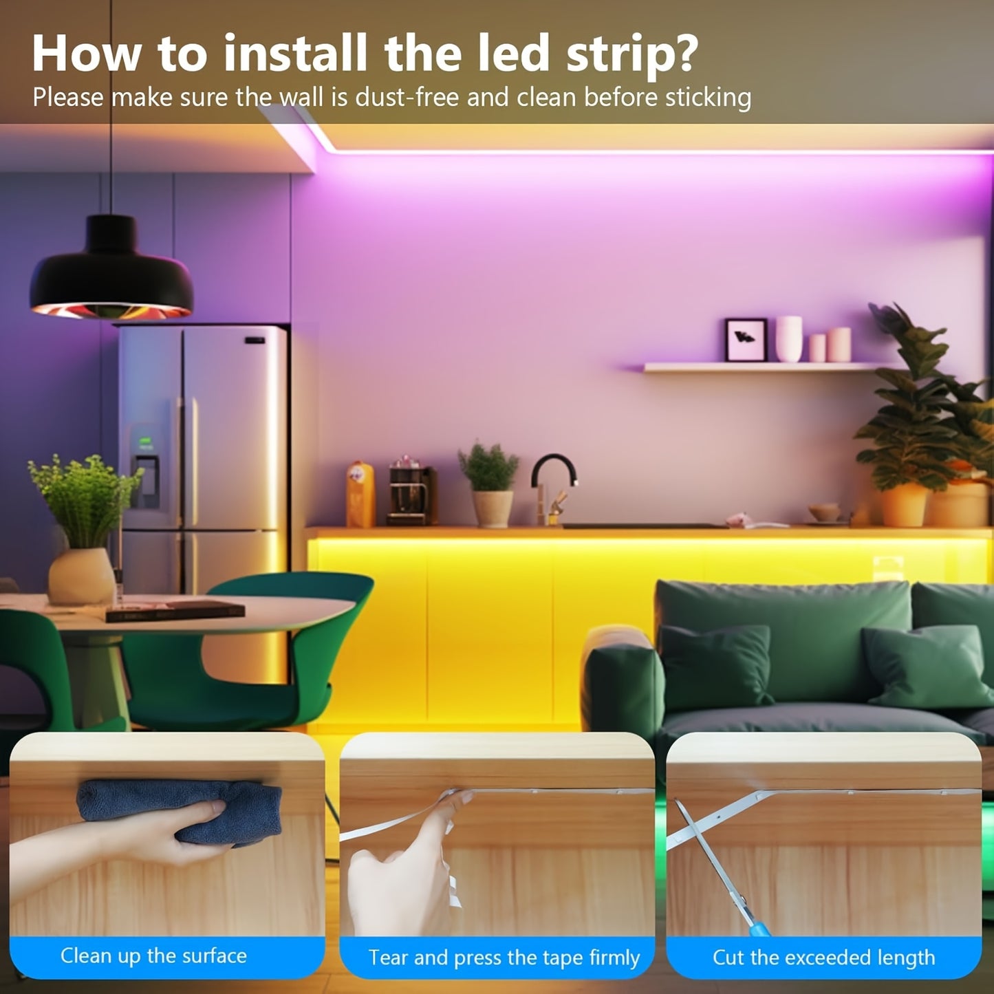 Bande LED RGB avec Télécommande 44 Touches – 1M à 30M, Intensité Réglable 🌈💡