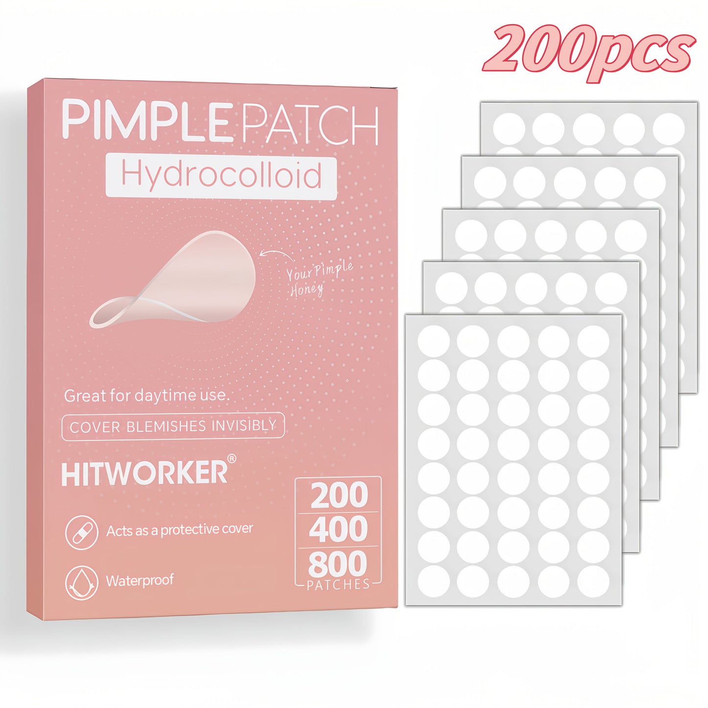 Patchs Invisibles Anti-Boutons Hydrocolloides - Lot 800 Pcs Acne Peau Nette Discrets