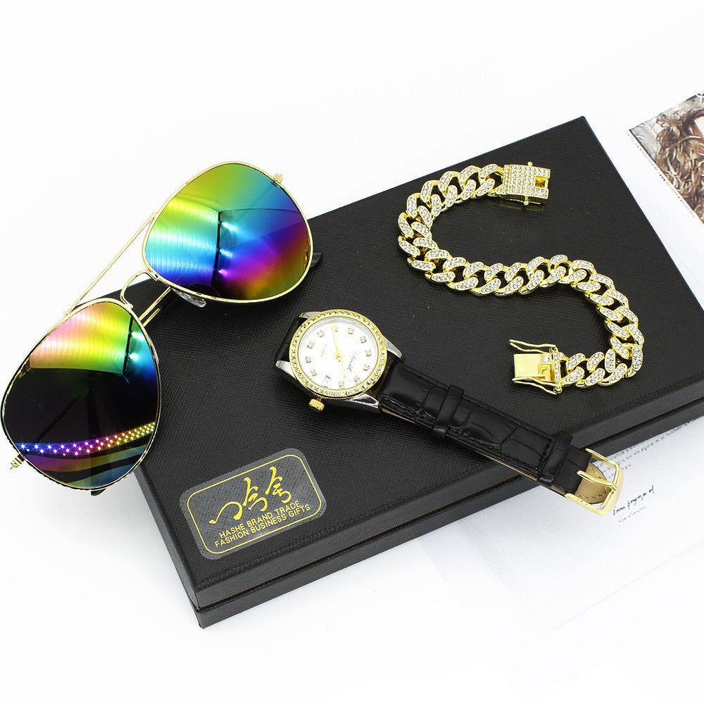 Coffret Cadeau Femme – Montre + Bracelet (+ Lunettes Style A) Ultra-Fine 8mm 🎁⌚