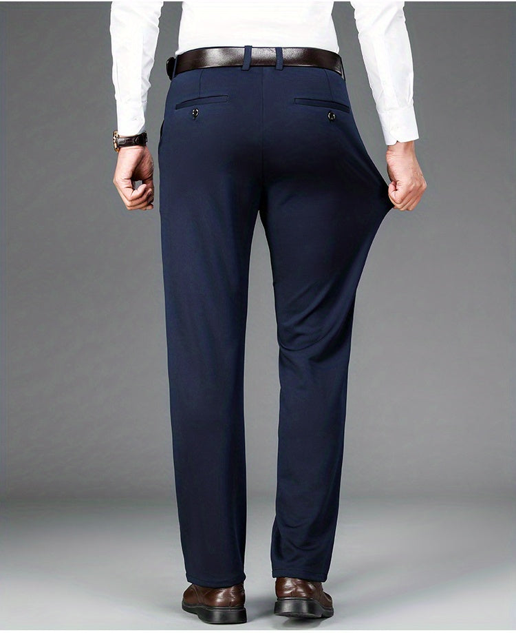 Pantalon Habillé Homme Classique – 93,5% Polyester 6,5% Élasthanne, Coupe Régulière, 6 Coloris XS-XXL