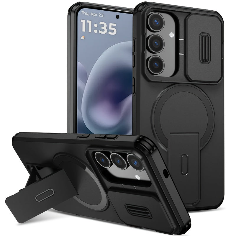 Coque Rigide PC Antichoc Samsung Galaxy - Support Integre, Compatible S23 S24 S25 Ultra Plus FE A16 A17 A56, 4 Coloris