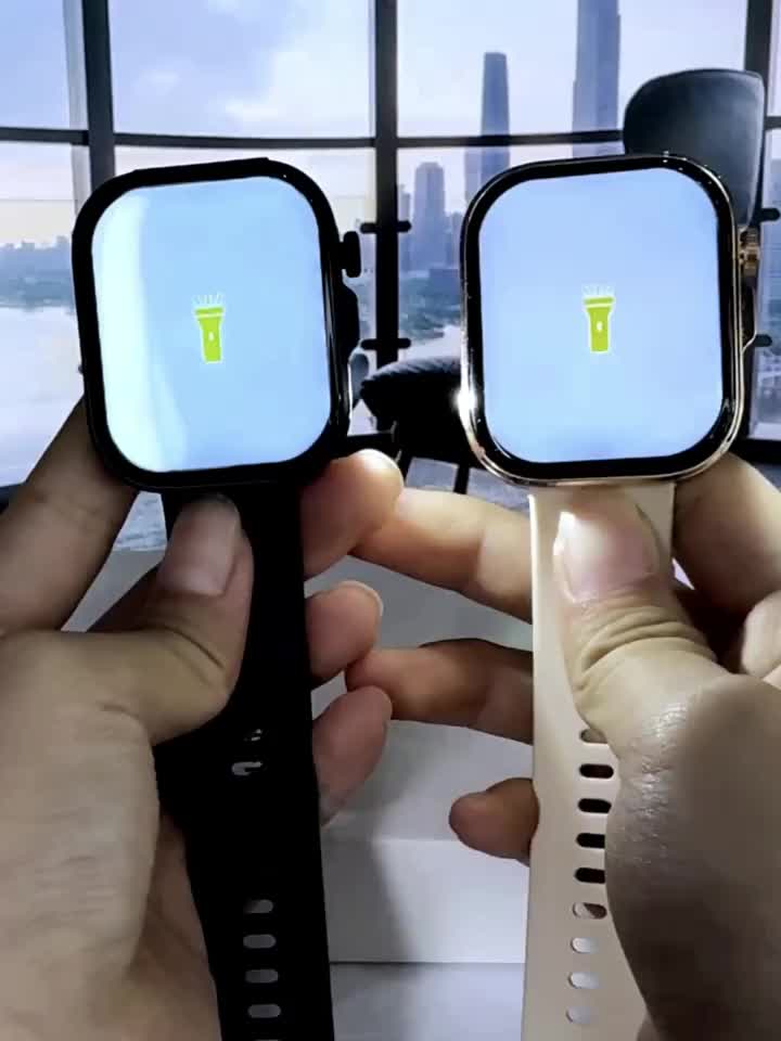 Montre Connectee Tactile Bracelet Acier Inoxydable Ecran HD 2.01 Pouces Recharge Magnetique - Appels Notifications Lampe Torche LED Style Business Decontracte