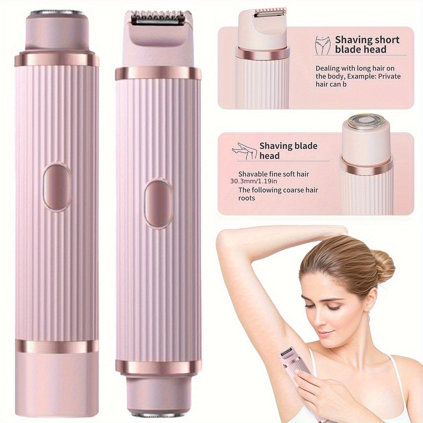 Épilateur Électrique 2 en 1 Femme – Tondeuse & Rasoir Rechargeable USB 💅✨
