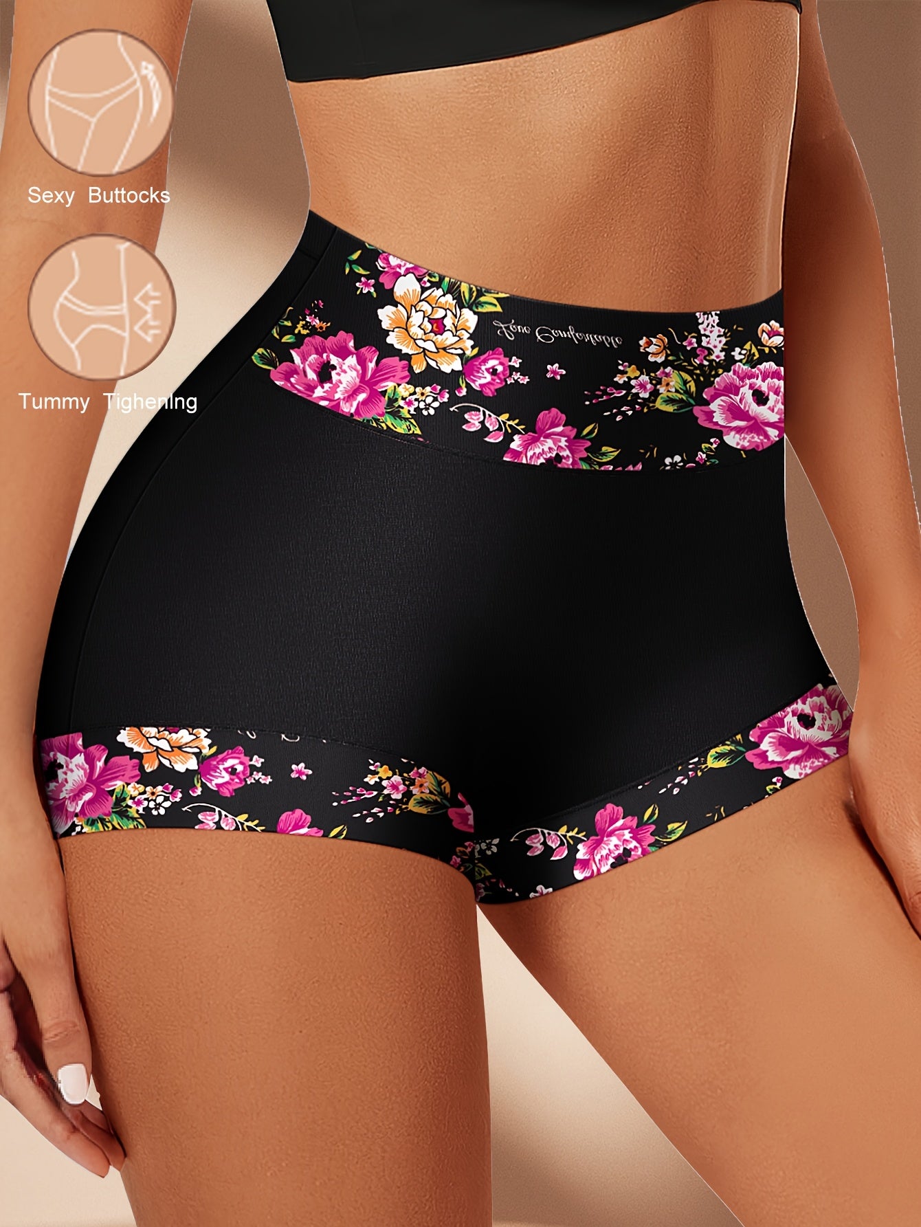 Lot de 4 Boxers Shorts Taille Haute Femme — Imprimé Floral, 92% Coton, Broderie Œillets, S-XXL