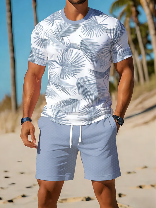 Ensemble Sport Decontracte Homme - T-Shirt et Short Imprimes Ete S-XXL