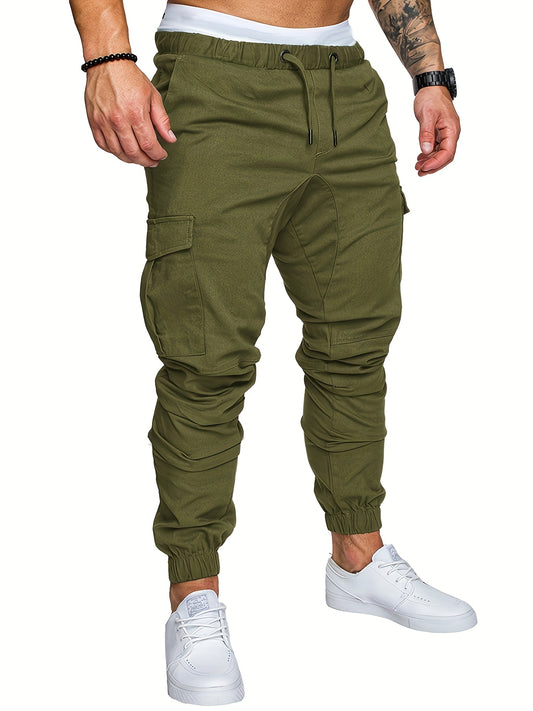Pantalon Cargo Homme Multi-Poches – 95% Coton, Coupe Régulière, 7 Coloris, S à XXL