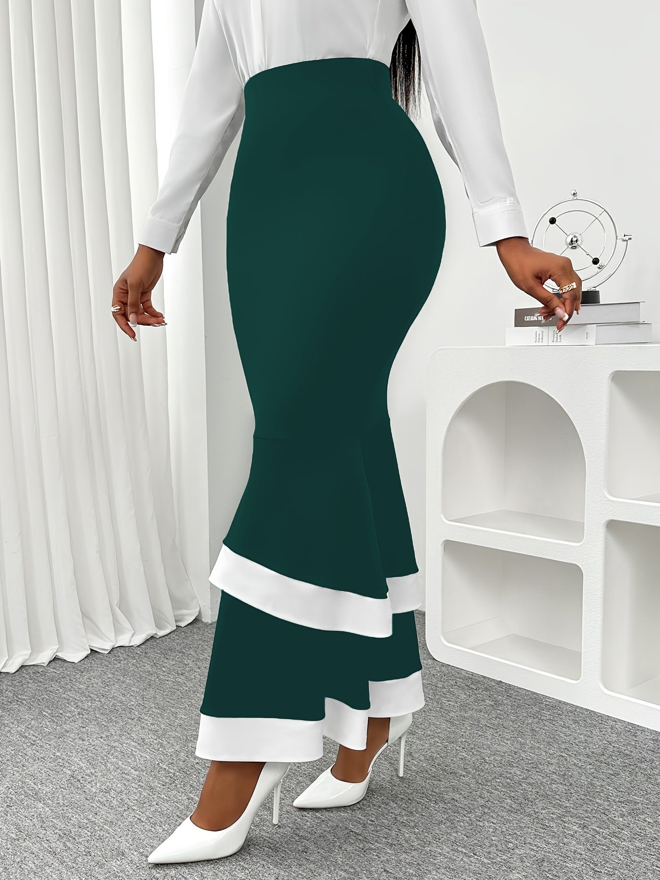 Jupe Sirene Femme - Style Elegant, Coupe Moulante, Toutes Saisons, 4 Coloris