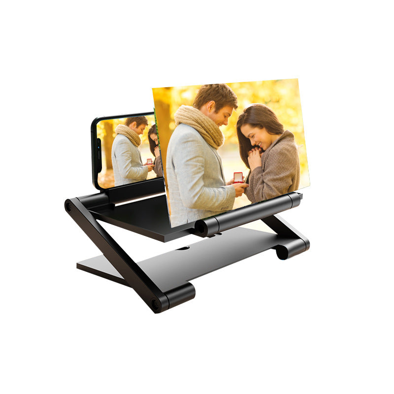 Amplificateur Ecran Smartphone 10 Pouces Loupe HD Mecanisme Coulissant Support Stable - Films Streaming Appels Video Noir