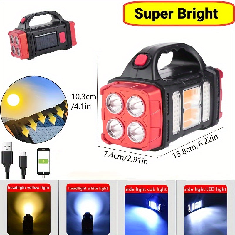 Lanterne de camping solaire à LED multifonctionnelle, lampe de poche - Topdecheztop.fr