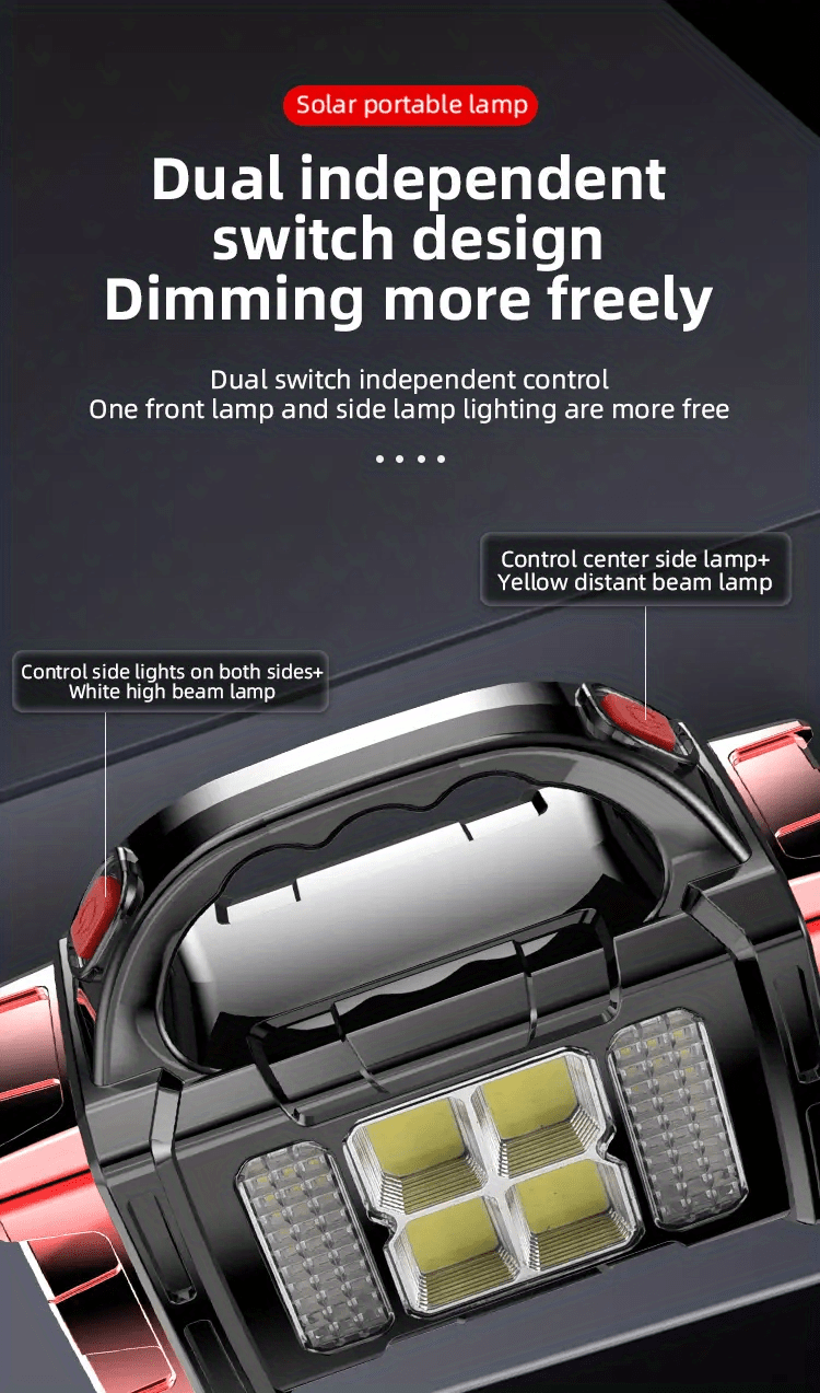 Lanterne de camping solaire à LED multifonctionnelle, lampe de poche - Topdecheztop.fr