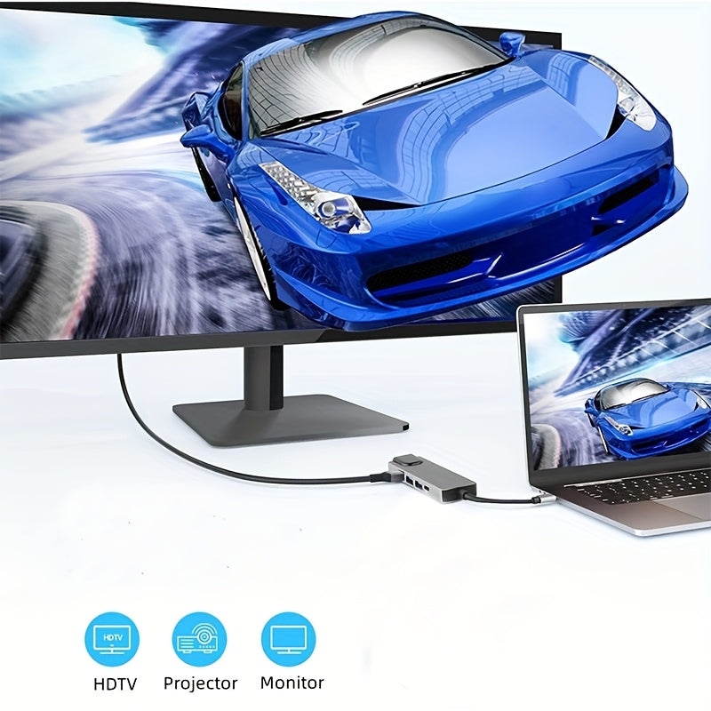 Hub USB-C 5 en 1 - HDMI 4K Ethernet 4 Ports USB Type-C