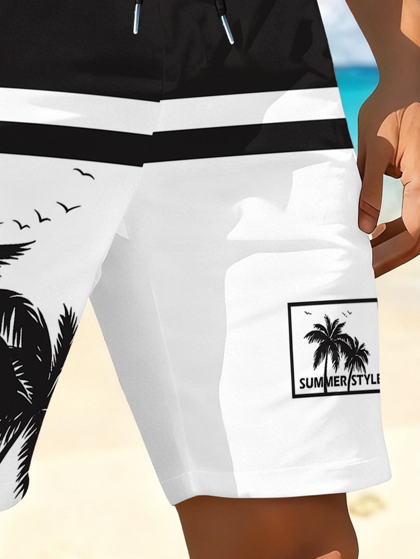 Short de plage homme respirant séchage rapide imprimé aléatoire - Coupe standard été