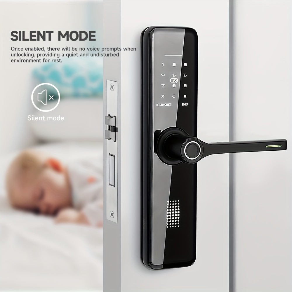Serrure Connectée SUMUS – Empreinte Digitale, Application Wi-Fi & Clavier | Alliage Aluminium, Résistante aux Chocs