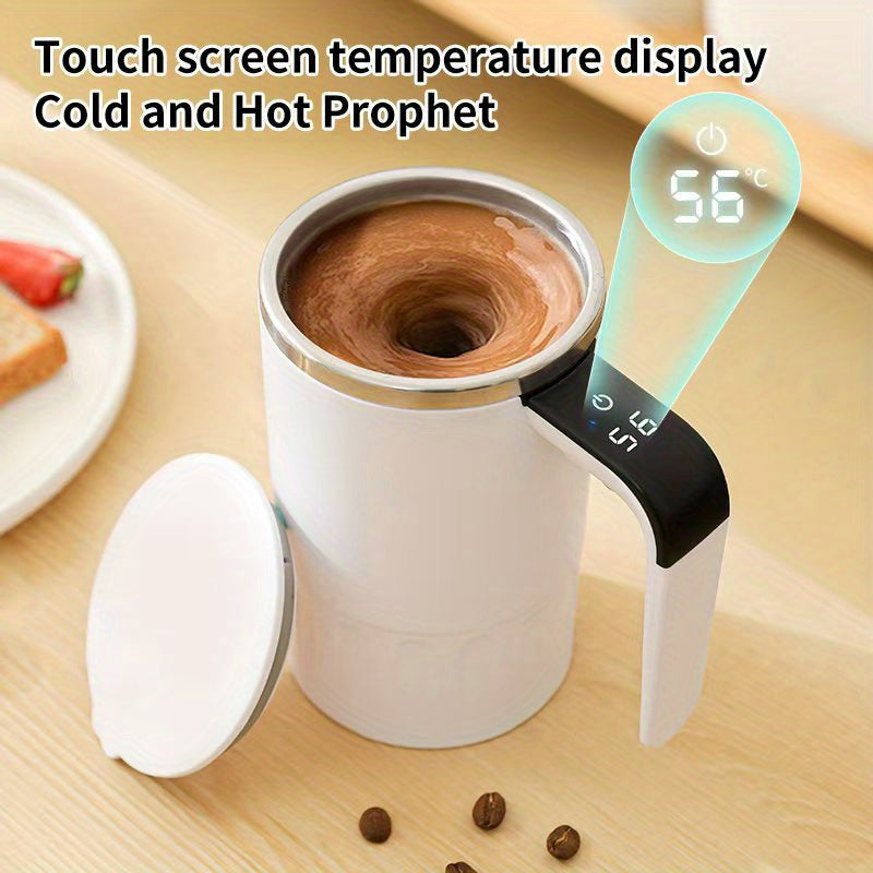 Mug electrique LED temperature - Rechargeable USB, portable, cafe chocolat moka, noir ou blanc