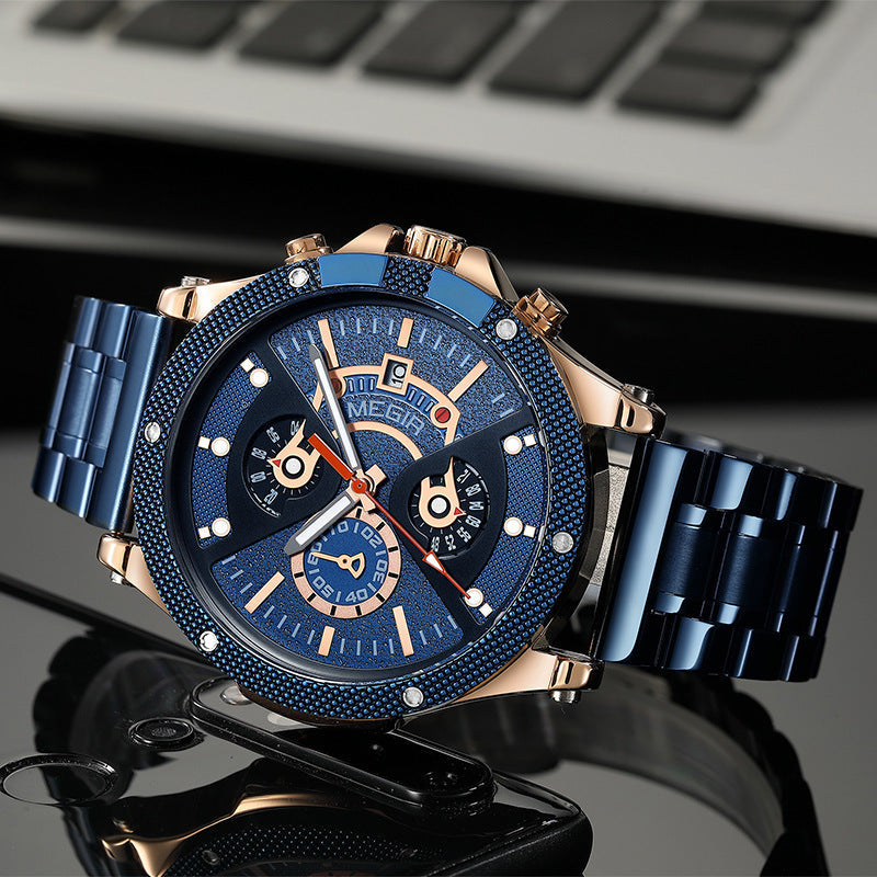 Montre de sport multifonctionnelle avec ceinture en acier - Topdecheztop.fr