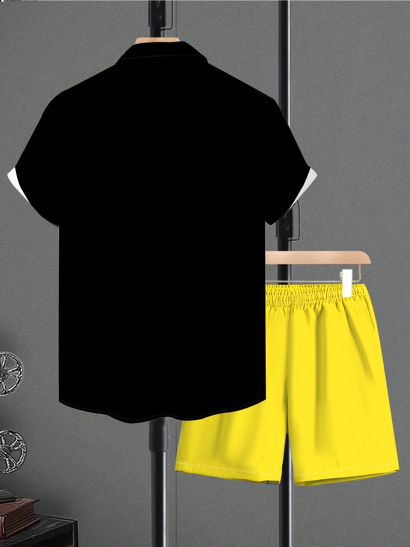 Ensemble Chemise Manches Courtes et Short Imprime Homme - Tenue Ete Decontractee