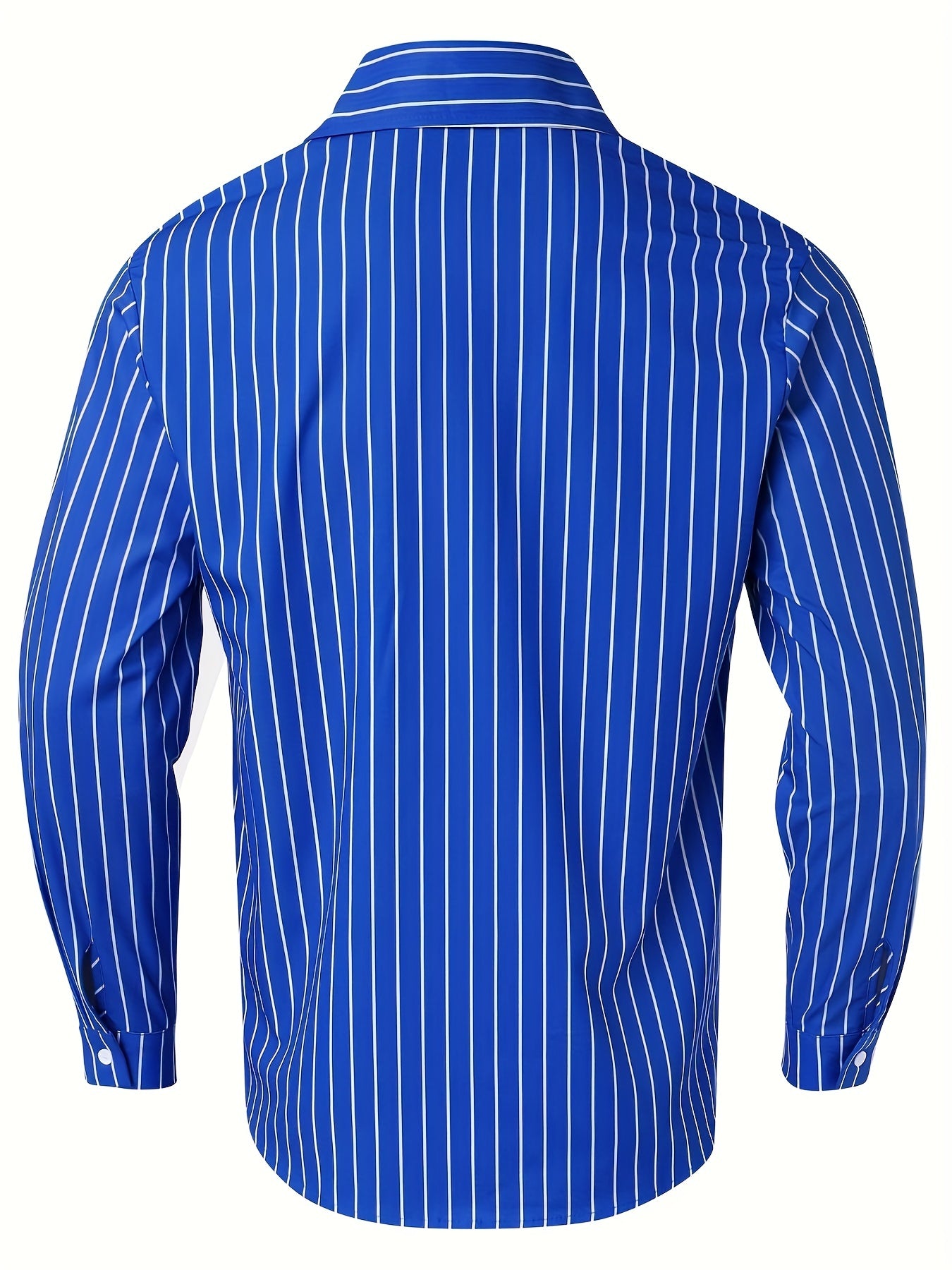 Chemise Homme Manches Longues Rayures – 95% Polyester 5% Élasthanne, Coupe Ample, 3 Coloris XS-XXXL