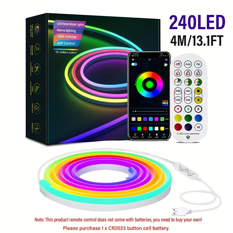 Bande lumineuse néon intelligente, câble flexible RGBIC - Topdecheztop.fr