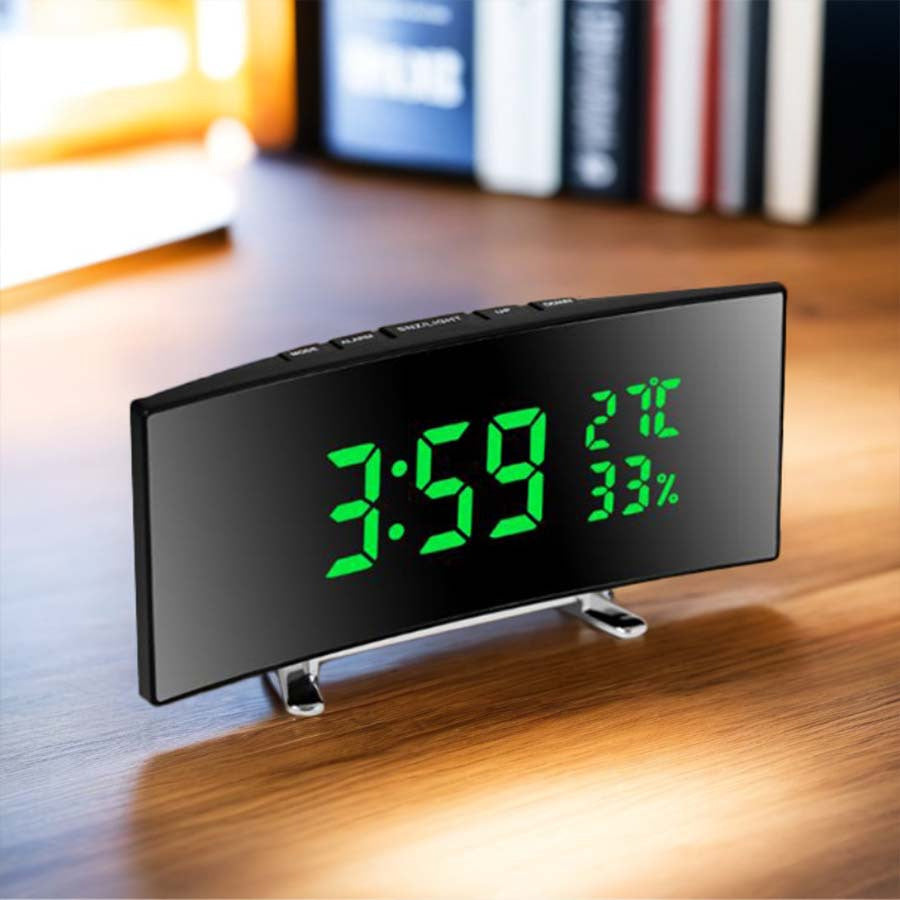 Réveil LED Multifonction Grand Ecran 6,6 Pouces - Heure Temperature Humidite USB