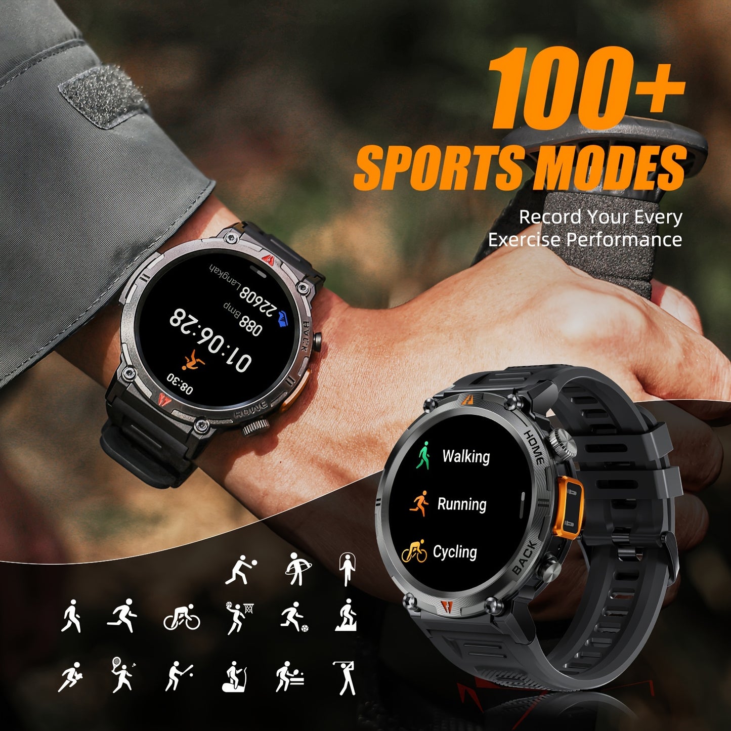 Montre connectée  pour homme avec écran TFT 360p, écran 3,68 cm - Topdecheztop.fr