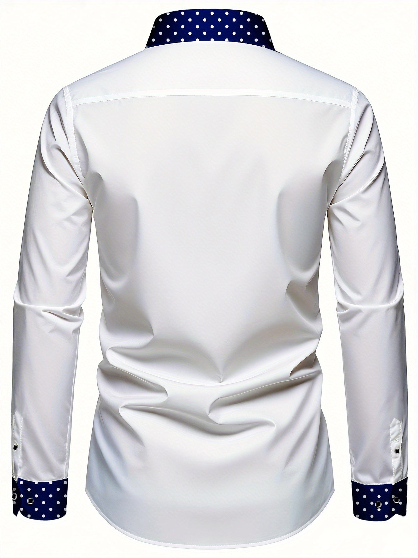 Chemise Homme Manches Longues Col Revers Couleur Unie Coupe Slim 100% Polyester Decontractee - 4 Coloris FR S-XL
