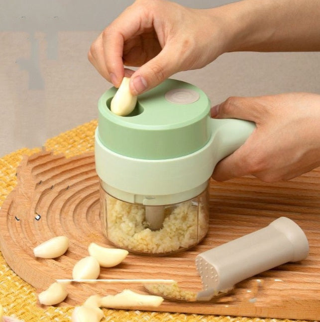 Presse-Ail Electrique Multifonctionnel Sans Fil - Hachoir Cuisine Compact