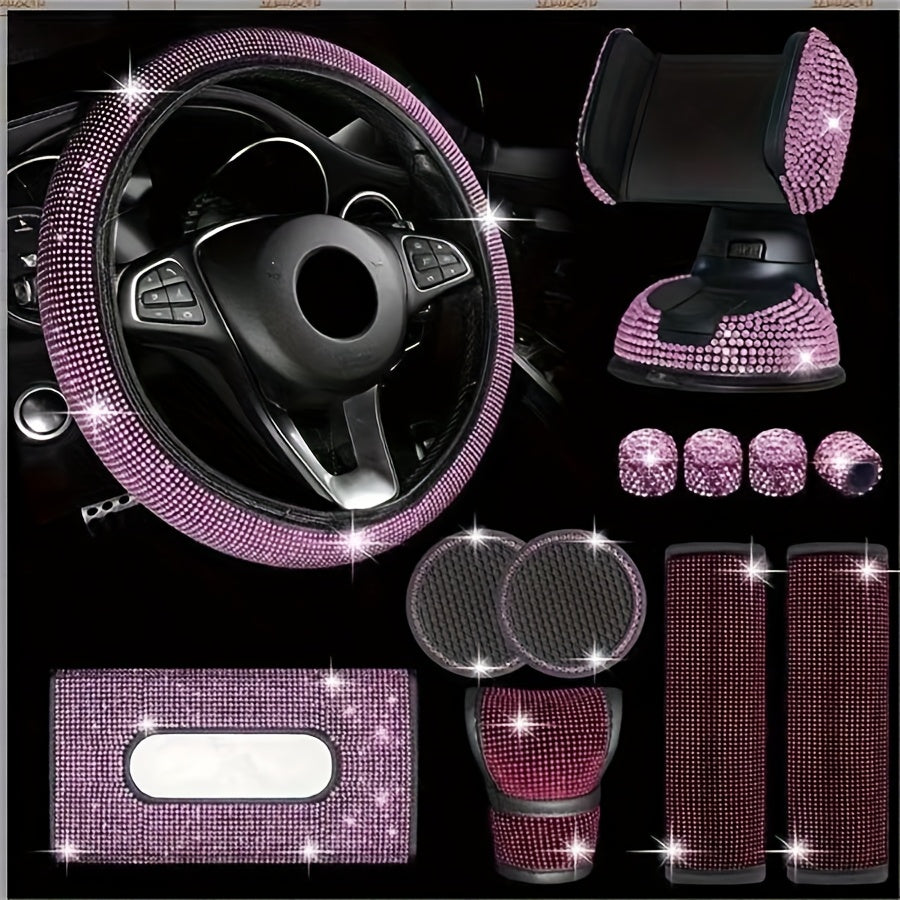 Kit 30 Strass Decoration Interieur Voiture - Volant & Grilles d'Aeration