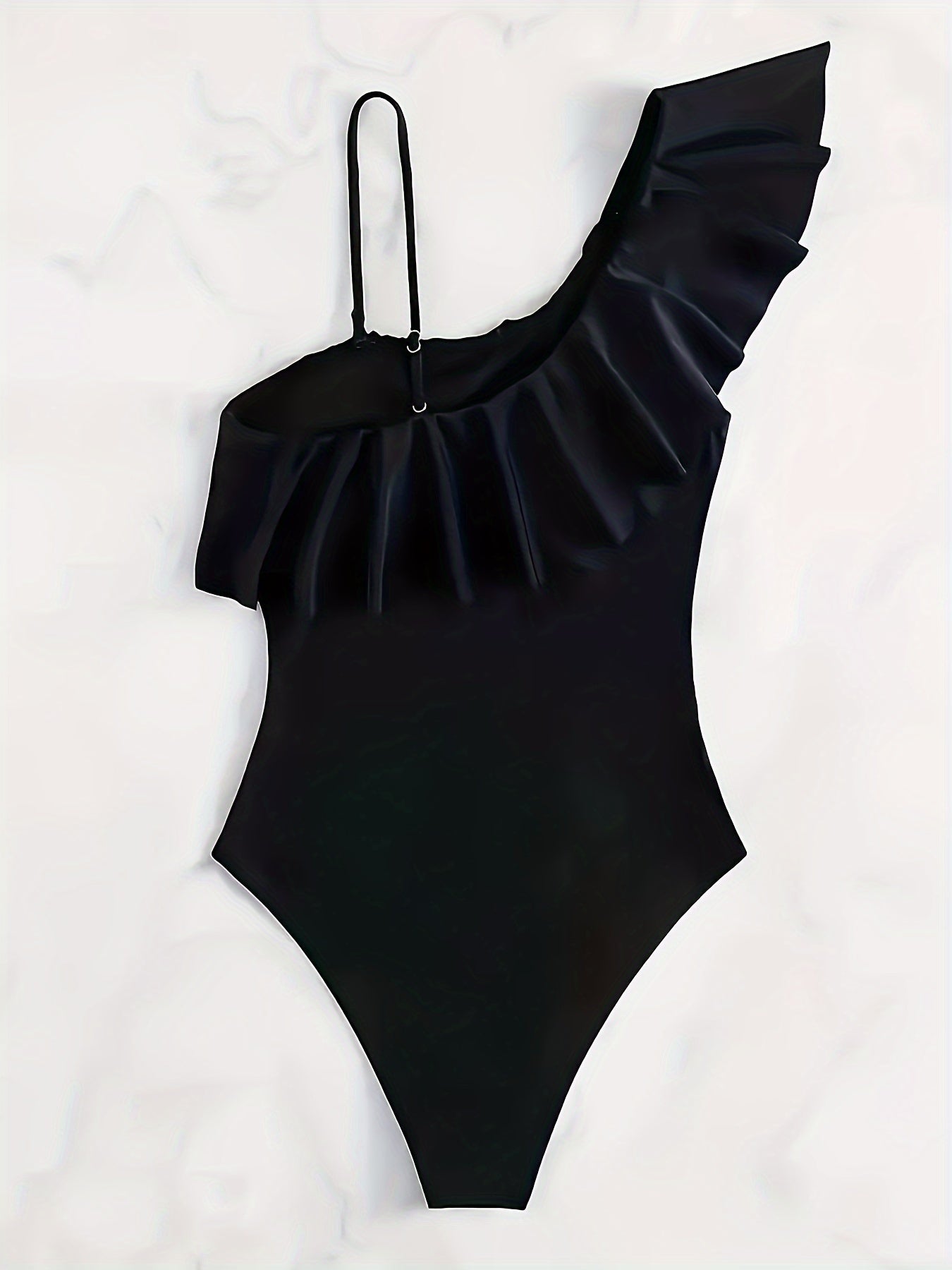 Maillot de Bain Une Pièce Femme – Élégant, Maille Extensible, Une Épaule 👙✨