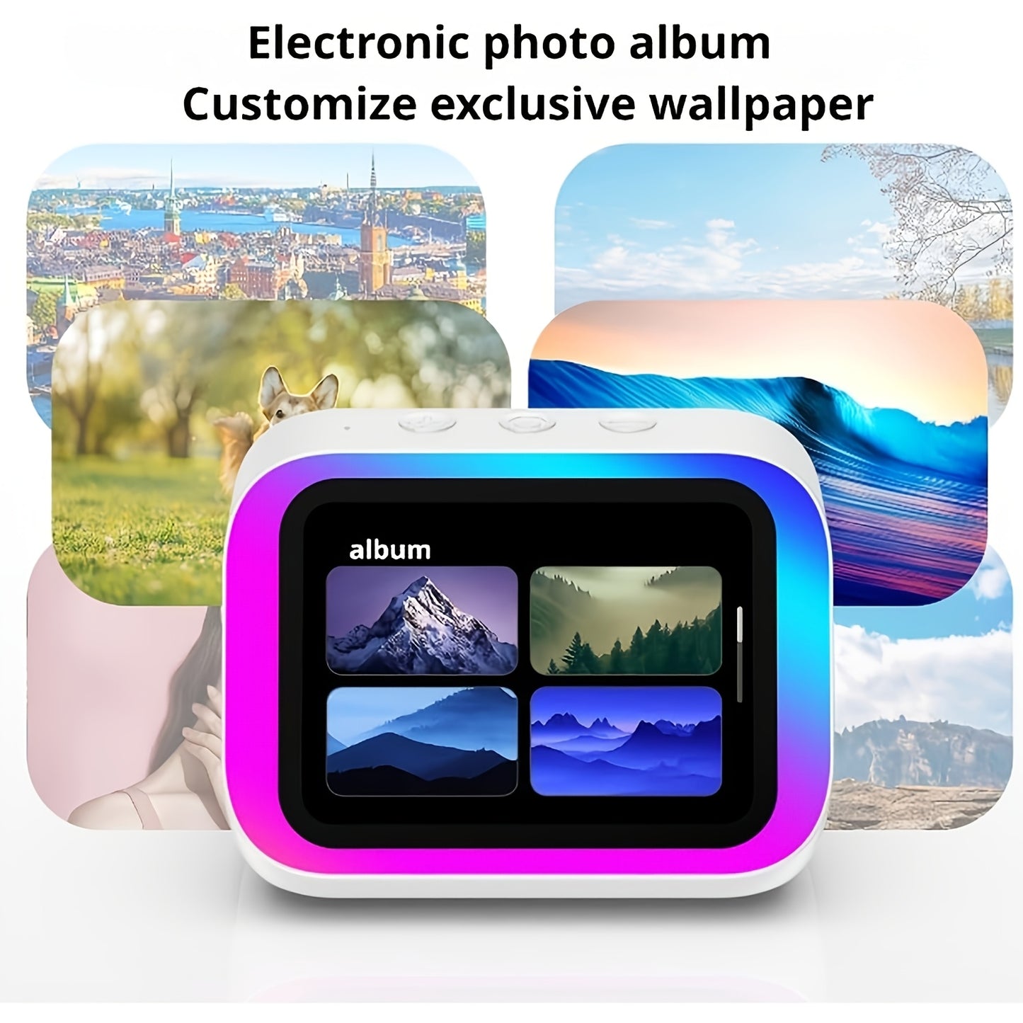 Enceinte Bluetooth Intelligente RGB - Horloge, Assistant Vocal, Son Hi-Fi
