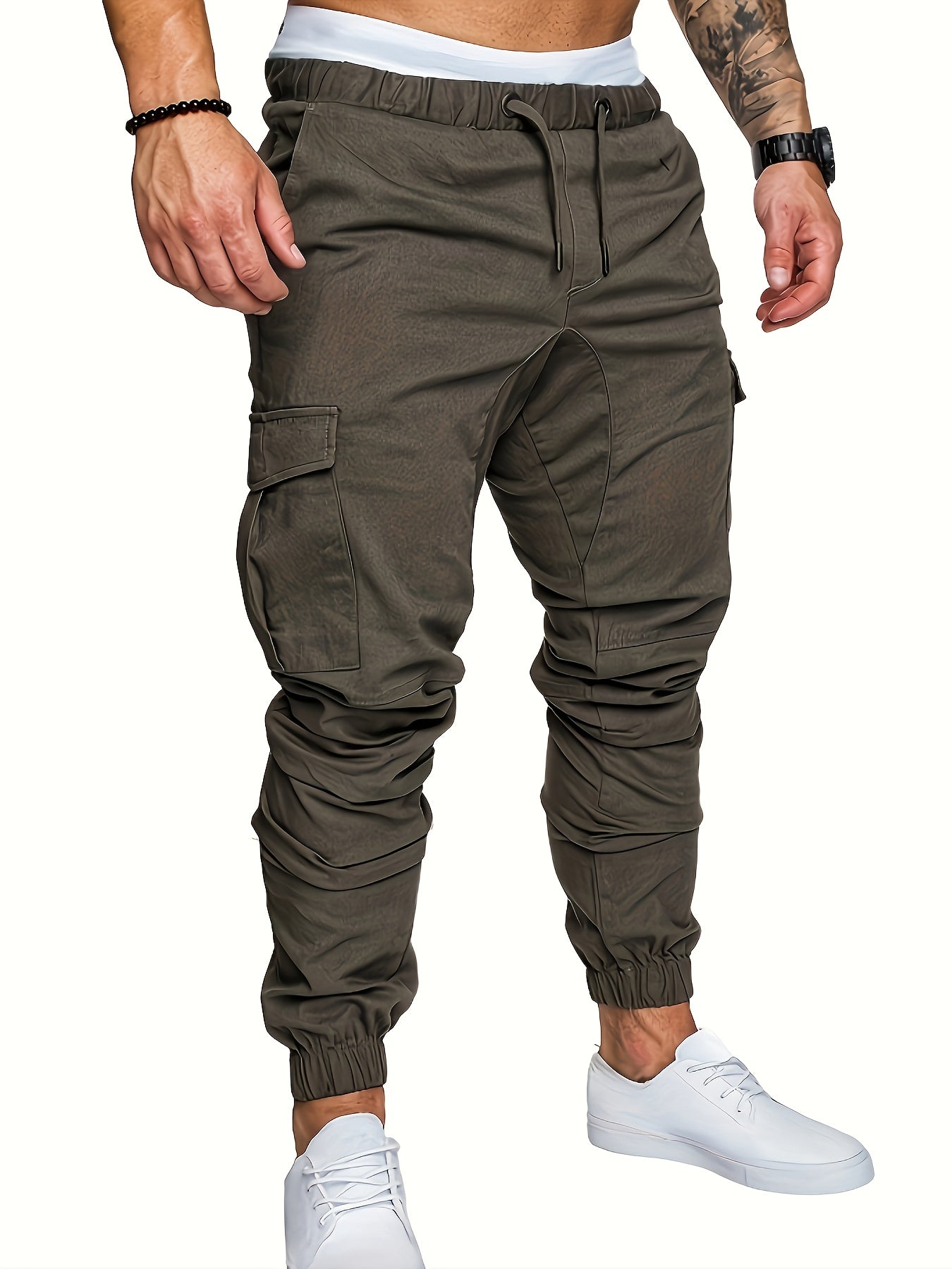 Pantalon Cargo Homme Multi-Poches – 95% Coton, Coupe Régulière, 7 Coloris, S à XXL