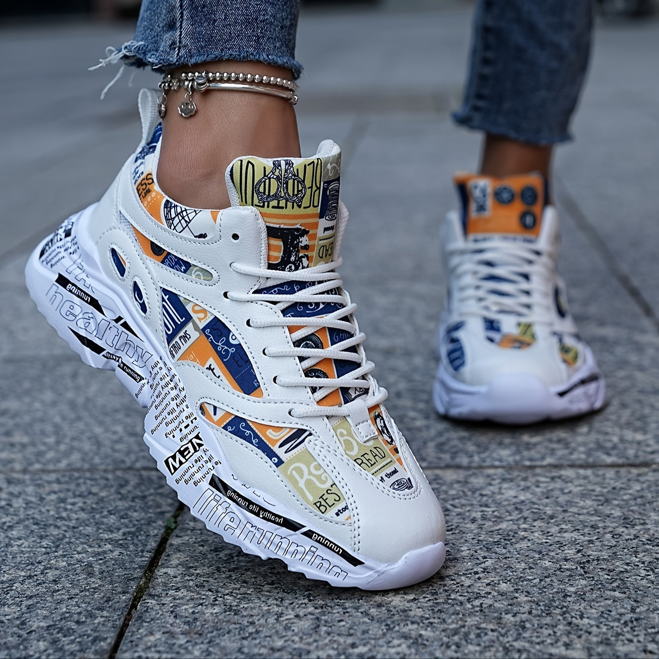 Chaussures Decontractees Graffiti Dessin Anime - Semelle EVA Legere Mixte EU 36-45