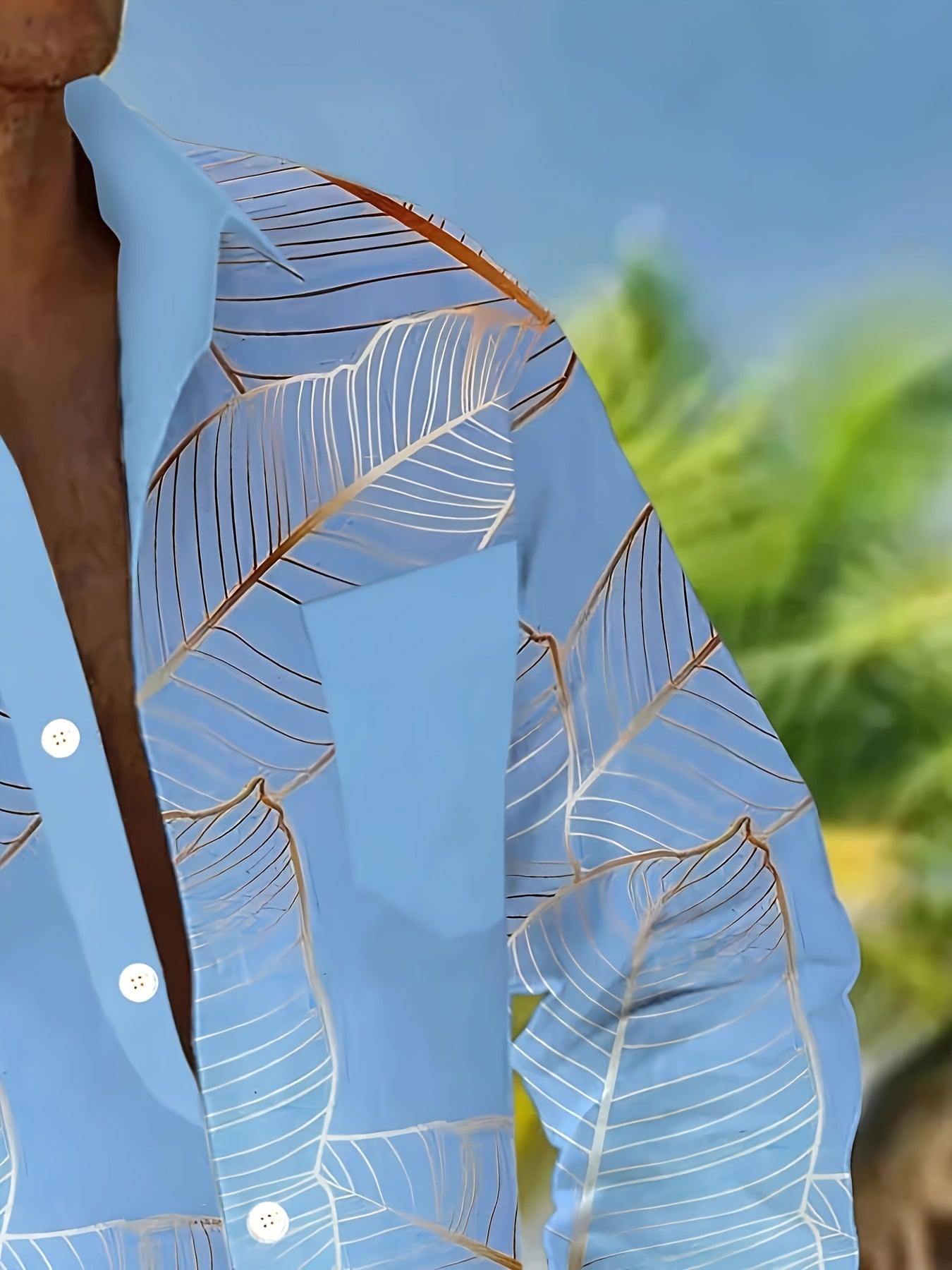 Chemise Homme Imprimé 3D Plantes – Boutons, Col Revers, 100% Polyester, Grandes Tailles L-5XL