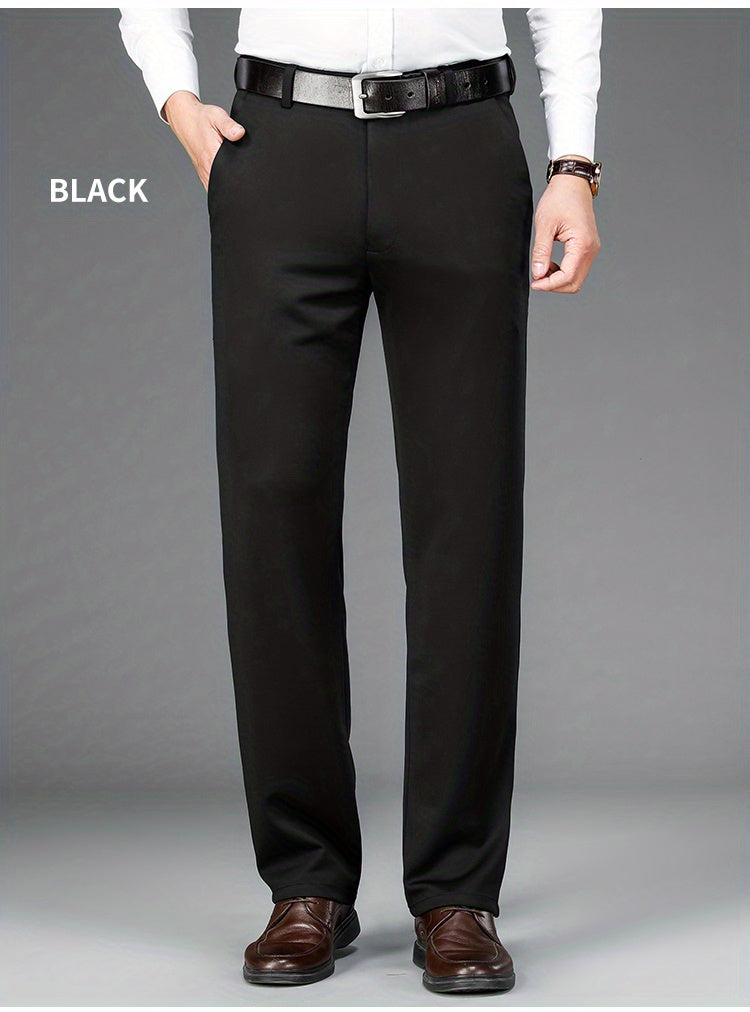 Pantalon Habillé Homme Classique – 93,5% Polyester 6,5% Élasthanne, Coupe Régulière, 6 Coloris XS-XXL