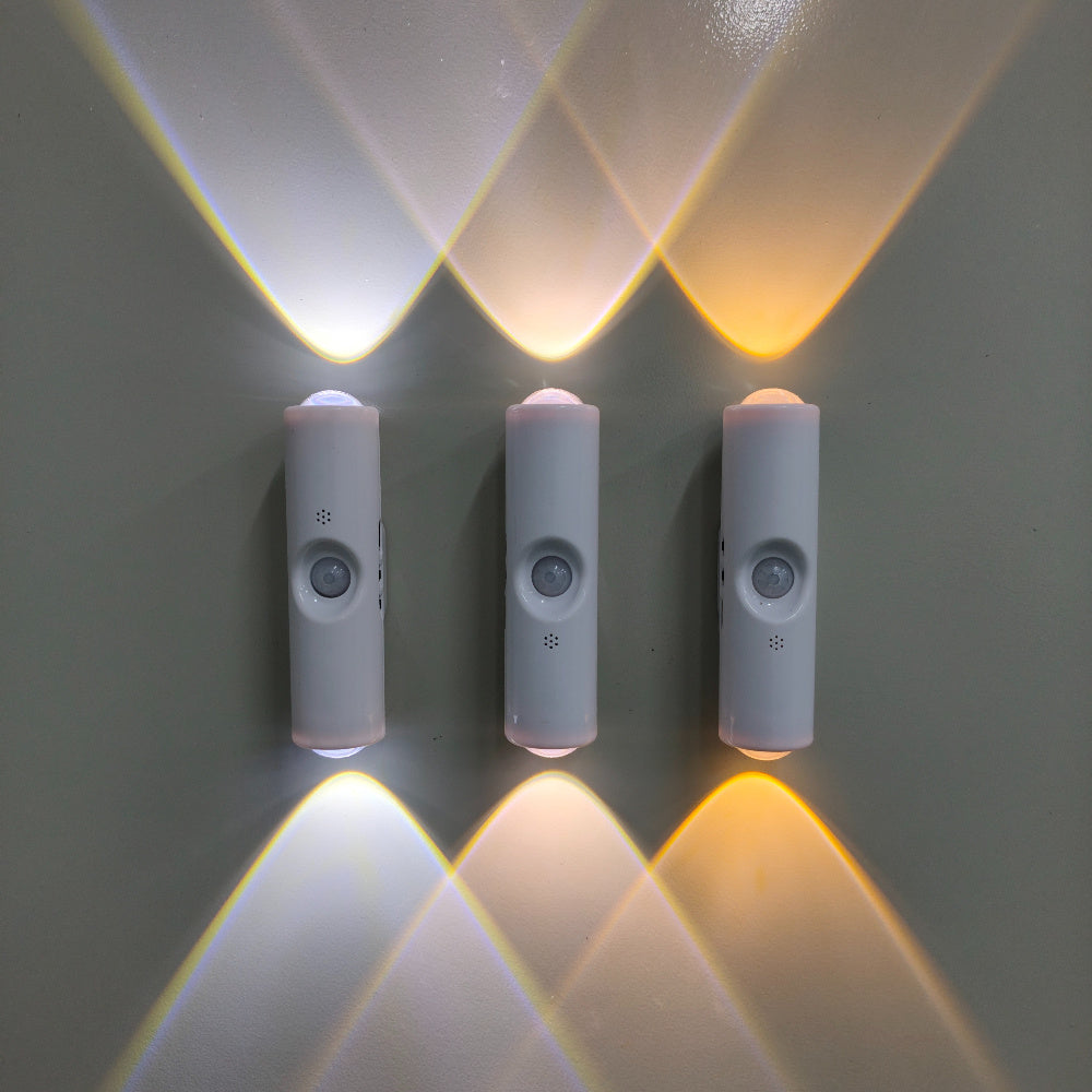 Lot 3 Appliques Murales LED Oeil de Chat Detecteur Mouvement RGB Rechargeable USB