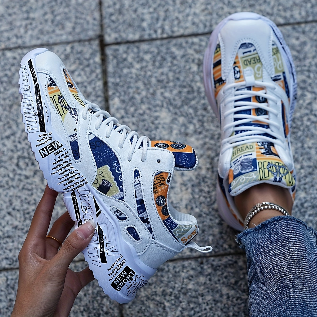 Chaussures Decontractees Graffiti Dessin Anime - Semelle EVA Legere Mixte EU 36-45