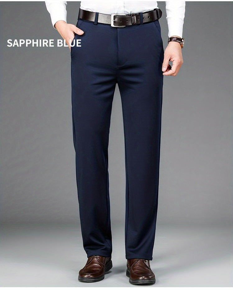 Pantalon Habillé Homme Classique – 93,5% Polyester 6,5% Élasthanne, Coupe Régulière, 6 Coloris XS-XXL
