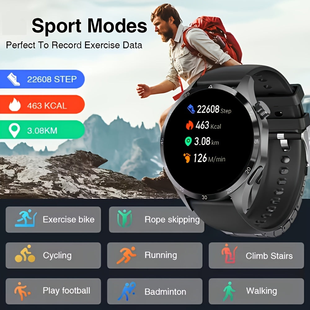 Montre connectee ERUN ecran TFT 1.5 pouce - Bluetooth 5.0, batterie 250mAh, bracelet silicone, noir ou argente