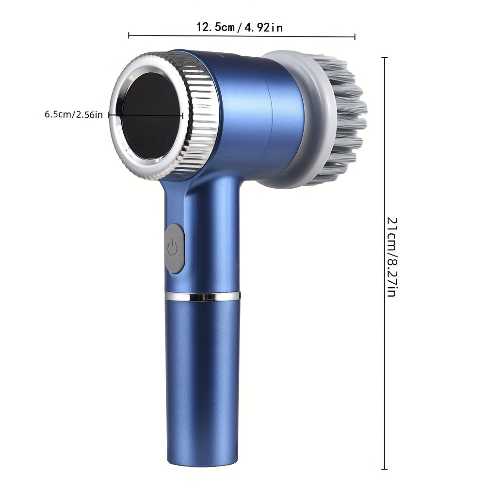 Brosse de Nettoyage Electrique Rotative Sans Fil Rechargeable USB - Multifonction Salle de Bain Cuisine Bleu Blanc