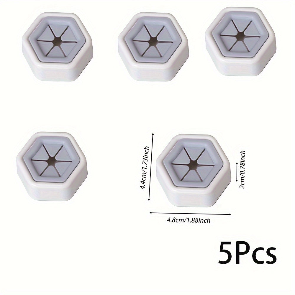 Lot de 5 crochets hexagonaux muraux - Porte-serviettes, rangement cuisine salle de bain, plastique, fixation murale