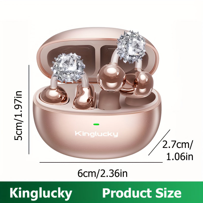 Écouteurs Sans Fil à Clip KINGLUCKY — Style Boucles d'Oreilles, Contrôle Tactile & Étui | 3 Coloris