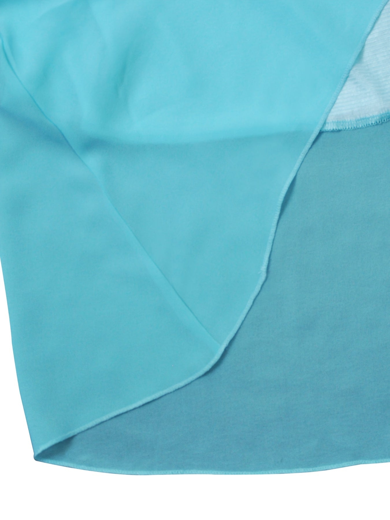 Robe Mousseline Femme — Col en V Profond, Split, Fluide, Bleu, Tailles S-XL