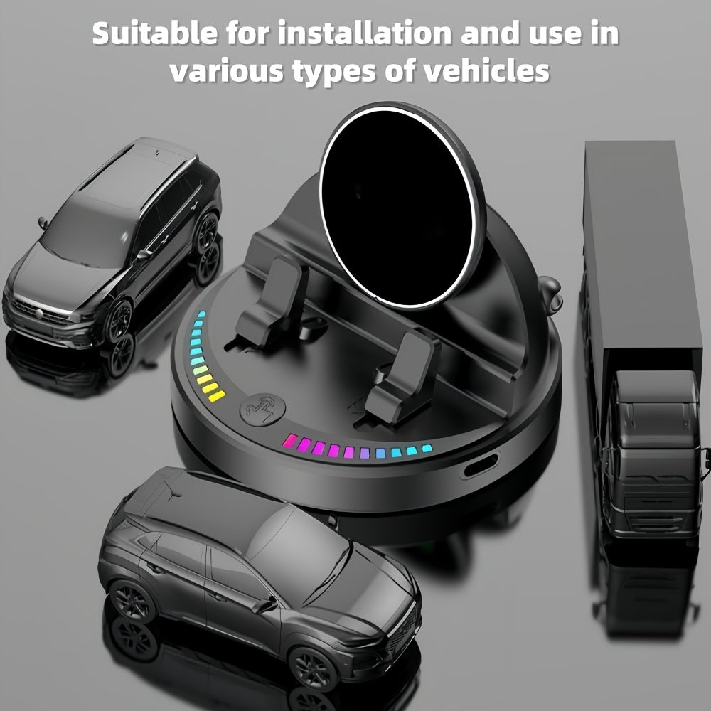 Support Voiture Charge Sans Fil 15W – Fixation Robuste, Compatible Qi, ABS
