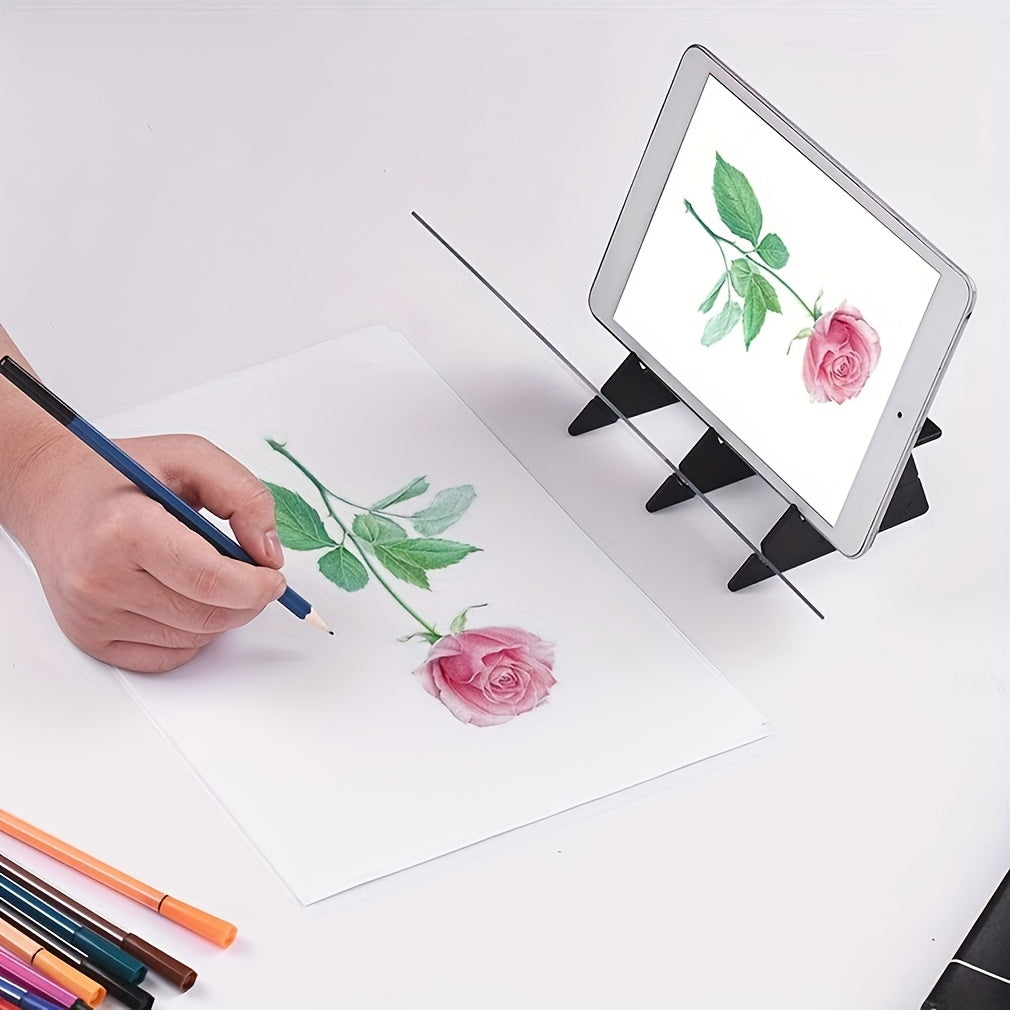 Planche à dessin optique avec miroir et support réglable