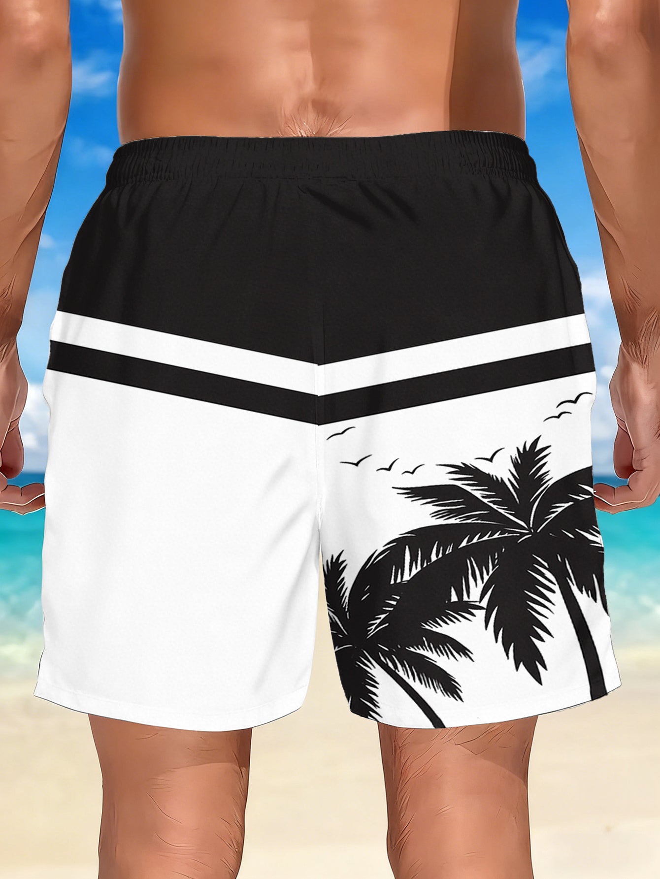 Short de plage homme respirant séchage rapide imprimé aléatoire - Coupe standard été
