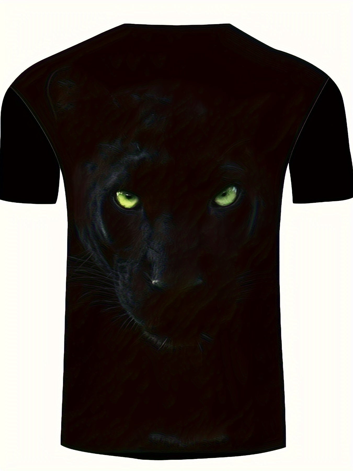 T-Shirt Homme Col Rond Manches Courtes Imprime Animal 3D Aleatoire - 100% Polyester Decontracte Sport Noir FR S-XXL